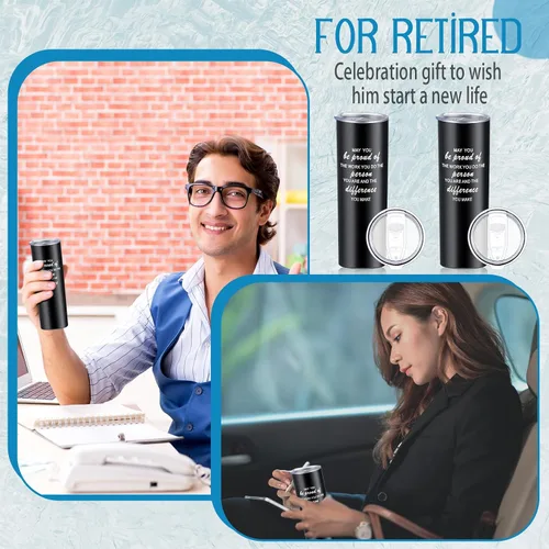 Miniatura 4 de Lallisa 12 juegos de regalos de agradecimiento para hombres y mujeres, taza de viaje de acero inoxidable aislado de 20 onzas, regalos de Navidad