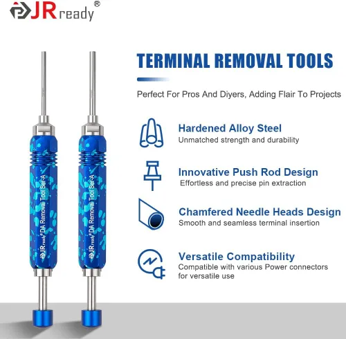 Miniatura 2 de JRready ST5265 Herramienta de extracción de pines Molex para conectores de pines y enchufes Molex de.062" y.093”, 2 piezas de varillas expulsadoras