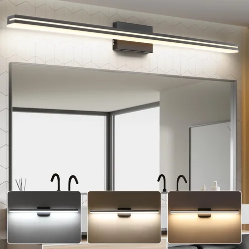 Miniatura 24 de SineRise Barra de Luz LED Moderna para Tocador de Baño de 16 Pulgadas, Accesorios de Iluminación de Pared de Baño Modernos de Acrílico Cromado Sobre