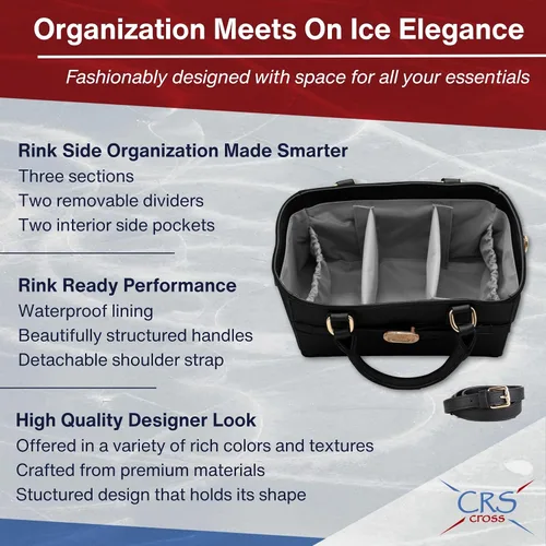 Miniatura 46 de CRS Cross Rink Side Tote. Ice Skating Accessory Bag-Figure Skating, Roller, Inline Skaters, Dance, Cheer.Organizes Guards Water Bottle Phone
