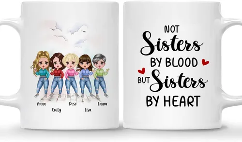 Miniatura 9 de Gossby Taza personalizada para amigas, Besties Forever, regalo personalizado para mejores amigas para mujeres con nombres de avatares, regalo 4