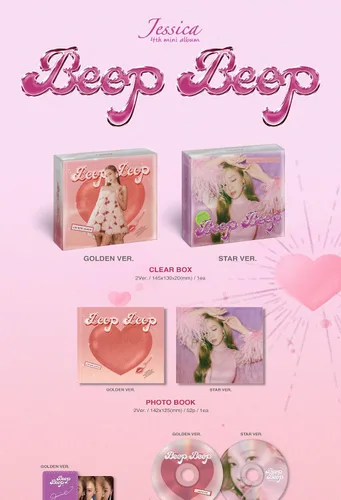 Miniatura 2 de Jessica Beep Beep 4th Mini álbum CD+Photobook+Papel de letras+Tarjeta fotográfica+Póster plegado en el paquete+Seguimiento sellado (versión dorada)