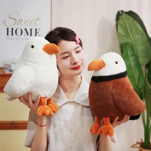 Miniatura 7 de Peluche grande de águila calva – Animal de peluche de águila de 11.8 pulgadas – Juguete de almohada de felpa y blando – Lindo juguete de peluche