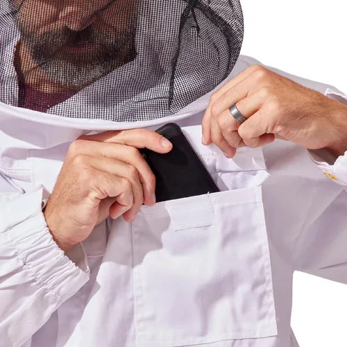 Miniatura 7 de Sting Stopper - Chaqueta de apicultura para adultos con velo redondo y sombrero para protección contra picaduras de abeja de miel con lona