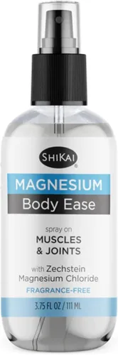ShiKai Magnesium Body Ease Spray (3.75 fl oz) | Spray tópico para aliviar músculos y articulaciones | Proporciona beneficios del magnesio | Refresca