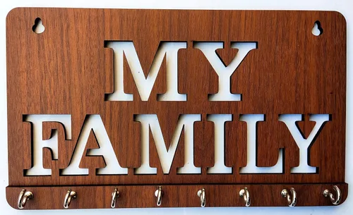 Miniatura 5 de Soporte familiar para llaves de pared de madera para decoración del hogar, soporte para llaveros, regalo para el mejor diseñador familiar del mundo
