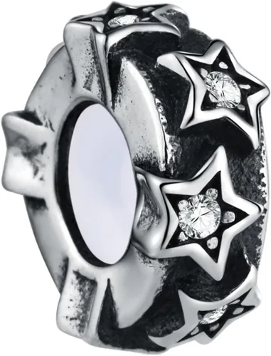 Miniatura 40 de 925 plata esterlina espaciador encanto grano con CZ transparente para pulseras Pandora Charms