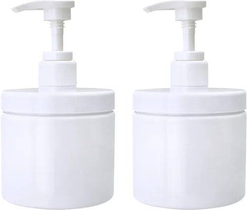 Miniatura 8 de Dispensador de Bomba de Cosywell 2 Paquetes 16.9oz/500ml Dispensador de Champú y Acondicionador Boca Ancha Dispensador de Jabón de Manos Recargable