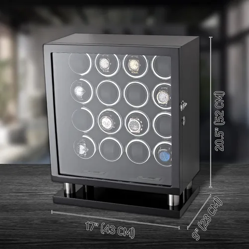 Miniatura 7 de Enrollador de reloj para 16 relojes automáticos con retroiluminación LED y control de pantalla táctil LCD