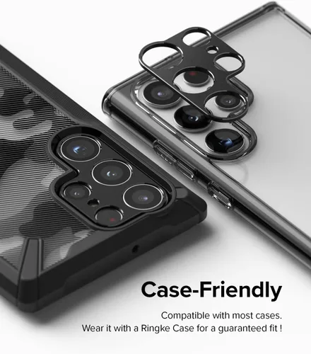Miniatura 9 de Ringke Estilo de cámara compatible con Samsung Galaxy S22 Ultra 5G Protector de lente de cámara, marco de aluminio, adhesivo protector resistente