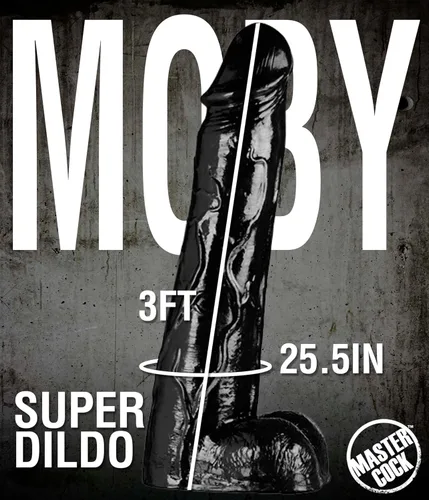 Miniatura 2 de Enorme dildo de 3 pies de alto Moby Consolador Negro