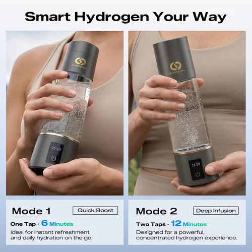 Miniatura 7 de PUREPEBRIX Botella de agua de hidrógeno – Máquina portátil de agua de hidrógeno 6400 PPB certificada por IHSA – Regalo de salud para padres, agua