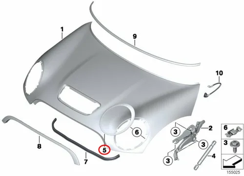 Miniatura 4 de Cromo conductor lado izquierdo faro Trim anillo biselCompatible con Mini Cooper 2007-2014 R56 R56 R57 R58 R59