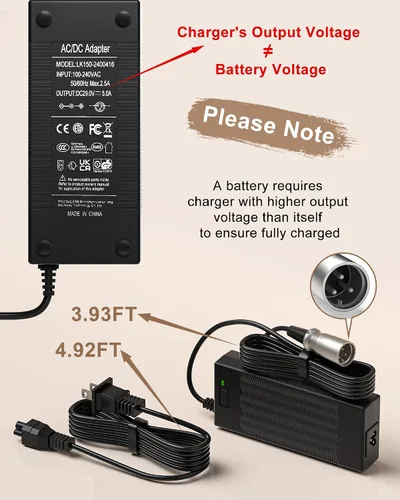 Miniatura 6 de Cargador de batería con conector XLR macho de 3 pines de 24 V 5 A, compatible con silla eléctrica Jazzy, scooter de movilidad del orgullo
