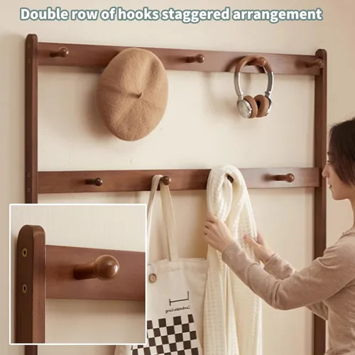 Miniatura 5 de 3in 1 Entryway Organizer with Coat Hooks and Shoe Storage Bench, Freestanding Coat Rack Space-Saving Solution for Mudroom, Foyer, and Home