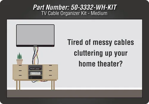 Miniatura 9 de DATA COMM Electronics 50-3332-WH-KIT - Kit organizador de cables de panel plano, placa de pared, oculta los cables de bajo voltaje detrás de TV