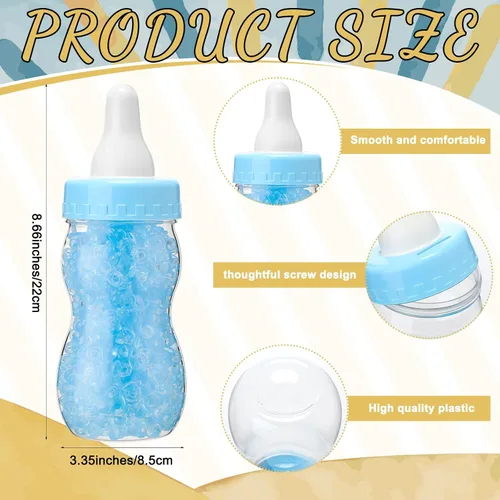 Miniatura 3 de Roowest 512 Piezas de Juegos de Baby Shower Adivina Cuántos Chupetes Letrero 100 Pequeños Juegos de Adivinanzas, 10 Lápices HB, Botella de Leche