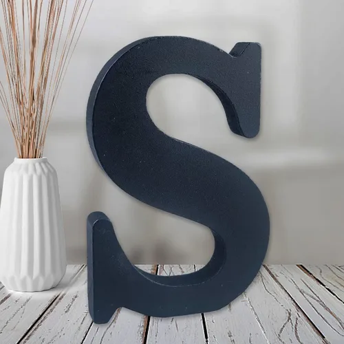 Miniatura 24 de AOCEAN Letras de madera de 6 pulgadas en negro, letra de madera sin terminar para letras decorativas de pared, letras en relieve, letrero de corte B