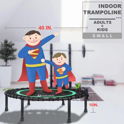 Miniatura 7 de DARCHEN - Mini trampolín para adultos, 450 libras; para interiores, para entrenamiento, fitness; da un rebote silencioso y seguro [40 pulgadas]