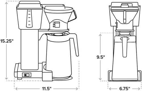 Miniatura 5 de Cafetera Technivorm-Moccamaster KBT. Cafetera con garrafa térmica para 10 tazas, Negro