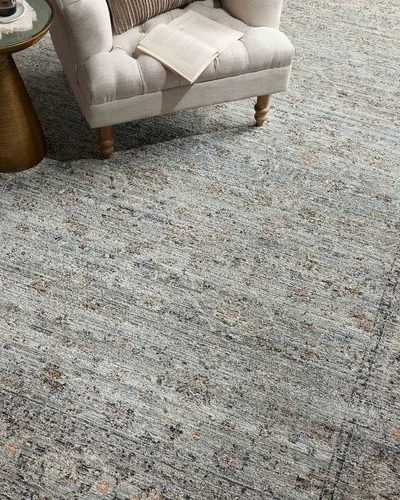 Miniatura 7 de Loloi Jean Stoffer Katherine Collection KES-01 Ocean/Gold - Alfombra decorativa de 2 pies y 3 pulgadas x 3 pies y 10 pulgadas, altura de pelo de 25