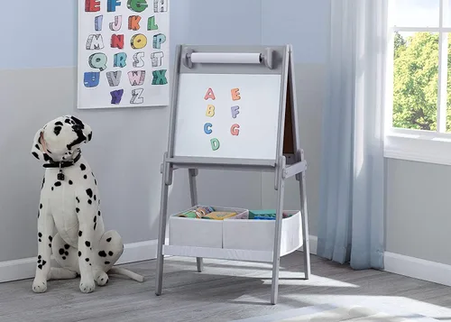 Miniatura 2 de Delta Children MySize - Caballete de almacenamiento de doble cara para niños, ideal para manualidades, dibujo, educación en casa y más, color blanco