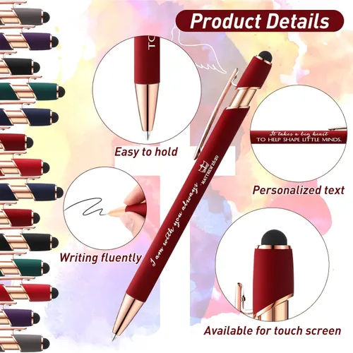 Miniatura 2 de Fumete 21 bolígrafos cristianos con punta de lápiz capacitivo, 7 colores, 7 citas, versículo de la Biblia, bolígrafo inspirador cristiano, regalo