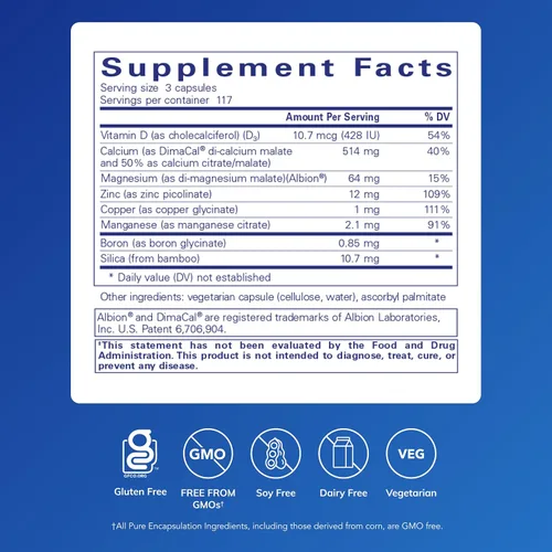 Miniatura 2 de Pure Encapsulations OsteoBalance Suplemento hipoalergénico para promover la absorción de calcio y mejorar la mineralización ósea saludable* 351