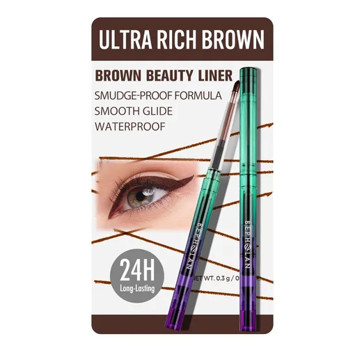 Miniatura 11 de BEPHOLAN Lápiz delineador de ojos de gel negro, impermeable, a prueba de manchas, delineador de ojos mate de larga duración, retráctil con afilador
