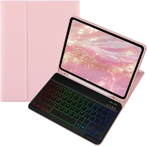 Miniatura 19 de kaidisen Funda con teclado retroiluminado colorido para Galaxy Tab S6 Lite de 10.4 pulgadas con teclado magnético desmontable Bluetooth RGB
