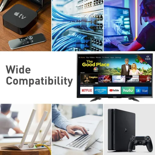 Miniatura 7 de Cable Ethernet Cat 8 de 6 pies, para exteriores e interiores, cable de conexión de doble blindaje de 26 AWG 40 Gbps 2000 Mhz, cable LAN resistente