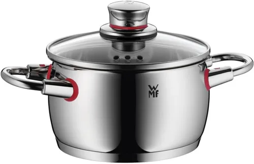 Miniatura 6 de WMF Juego de 4 utensilios de cocina de calidad con orificio de vapor, tapa de vidrio Cromargan de acero inoxidable cepillado, apto para todas