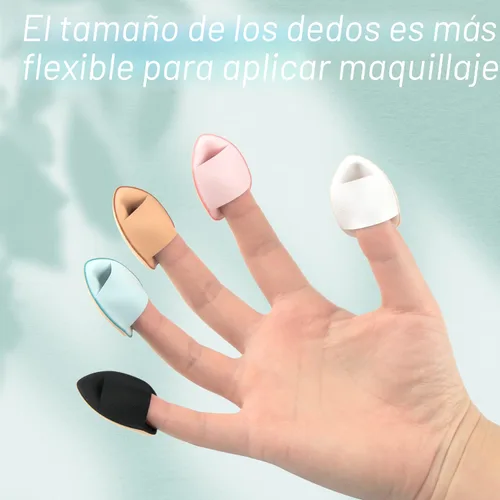 Miniatura 7 de Finger Puff, 12 piezas de mini esponja de maquillaje, adecuada para base, corrector, sombra de ojos, herramientas de maquillaje de belleza