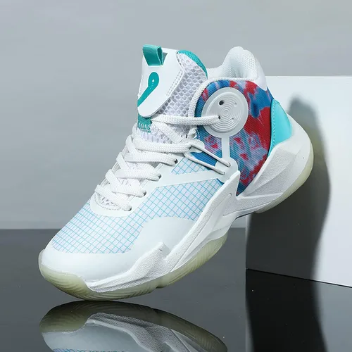 Miniatura 5 de DeoGinus Zapatos de baloncesto para niños, con amortiguación de aire, para niñas, zapatos de entrenamiento escolar, antideslizantes, para deportes