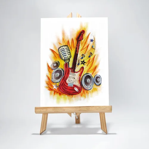 Miniatura 5 de Tarjeta de feliz aniversario con forma de guitarra y nota musical, tarjetas de felicitación de quilling, regalo único para guitarristas