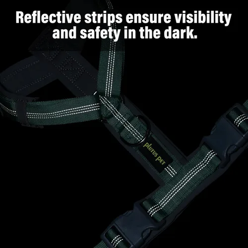 Miniatura 15 de Arnés para perro Plutus Pet sin tirón, arnés ajustable de nylon con acolchado suave, arnés para perro reflectante y resistente para perros pequeños