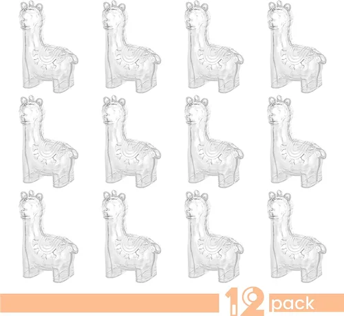 Miniatura 6 de Hammont Adornos Navideños Transparentes Rellenables – Caja de Regalo de Dulces Navideños Reutilizable en Forma de Alpaca para Decoración del Árbol