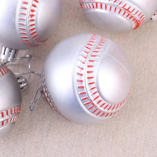 Miniatura 5 de Ochine 6 bolas de Navidad de fútbol de Navidad, temática de pelota de Navidad, fútbol de Navidad, esferas decorativas para colgar en el árbol