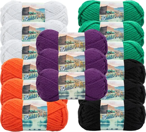 Miniatura 22 de Lion Brand Yarn Hometown - Ovillo de lana súper voluminoso para tejer, ganchillo y manualidades, 1 unidad, Phoenix Azalea