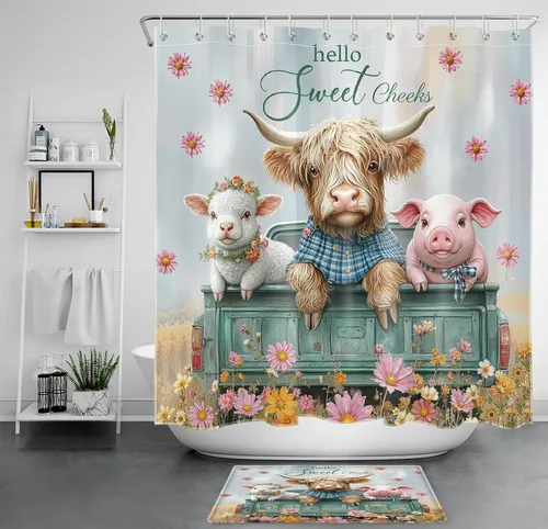 Miniatura 42 de LB Get Naked - Cortina de ducha pequeña de 48 x 68 pulgadas, forro de cortina de ducha de tamaño medio azul y rosa, cortinas de ducha estrechas