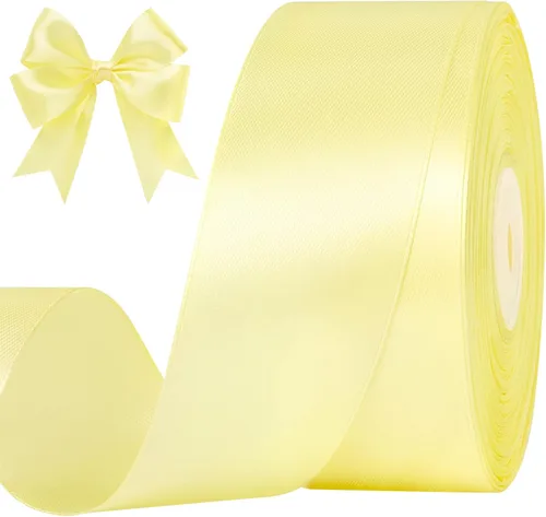 Cinta de satén de maíz para bebés de 1-1/2 pulgadas de 50 yardas | Solid Fabric Ribbon Roll for Flower Bouquets, Gift Wrapping, Wedding, Handmade