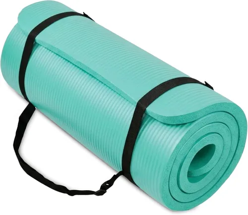 Miniatura 15 de Fitvids - Tapete de yoga de 1 pulgada extra grueso de alta densidad con superficie antideslizante y correa de transporte para hombres y mujeres