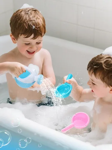 Miniatura 6 de Juguetes de baño pequeños para niños de 1 a 3 años – Juguetes de mesa de agua súper fáciles de limpiar, bañera de bebé, piscina, playa, accesorios