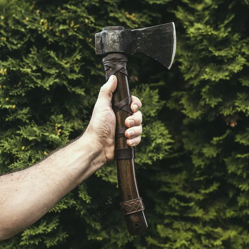 Miniatura 8 de Norse Tradesman Hacha de lanzamiento vikingo de 14 pulgadas, hacha nórdica totalmente afilada, cabeza de hacha de acero al carbono con punto de cruz