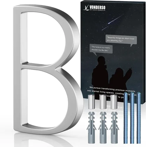 Miniatura 61 de VONDERSO Números flotantes de casa de 5 pulgadas para exteriores, números de dirección modernos de metal antioxidante (3), números de buzón Negro 3