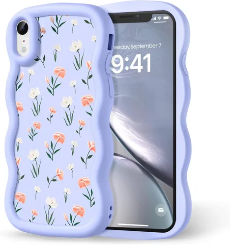 Miniatura 149 de Compatible con iPhone SE/8/7 Funda para Mujeres y Niñas, Marco Ondulado Rizado con Patrón Lindo, Estética Delgada Suave Silicona TPU Parachoques