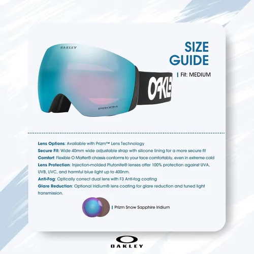 Miniatura 4 de OAKLEY Flight Deck MEDIUM/LARGE Ski Goggles For Men For Women OO7050, OO7064 + Care Kit