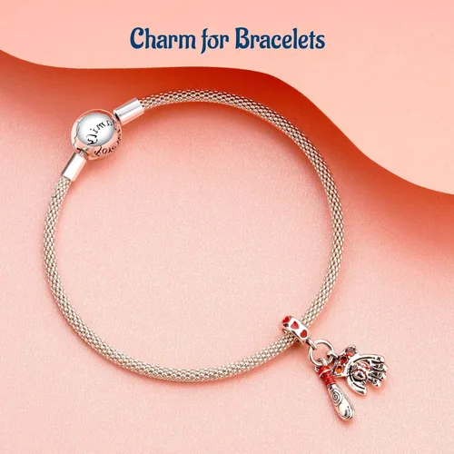 Miniatura 5 de Abalorios para pulseras de graduación y deportes de plata de ley 925 para collares, regalos para mujeres