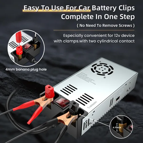 Miniatura 3 de Anbull Nueva versión 110V AC a 12V DC Convertidor, con interruptor de encendido/apagado,Terminales de cobre puro Transformador adaptador de 12V CC