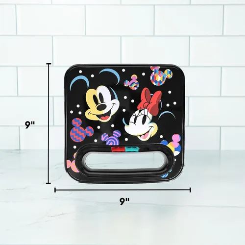 Miniatura 3 de Uncanny Brands Sandwichera Disney Mickey y Minnie Mouse - Pequeño aparato de cocina